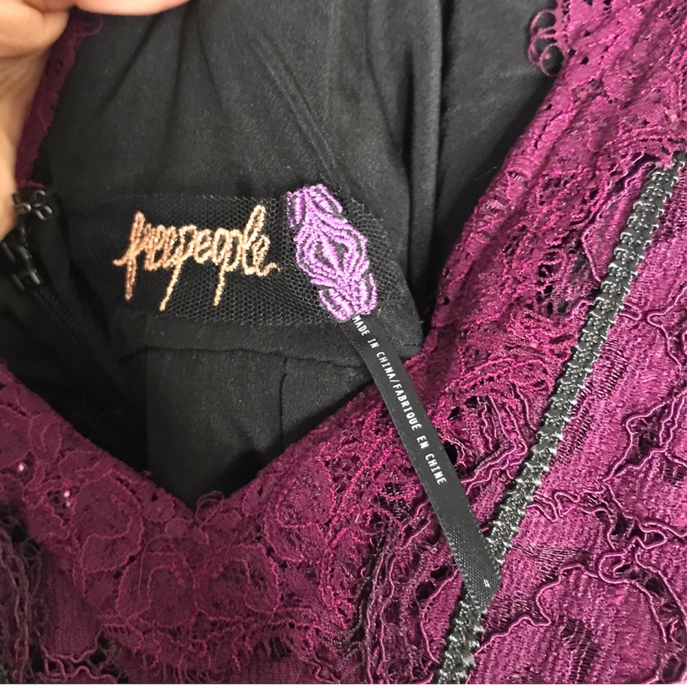 Free People | New Eggplant Lacey Column Maxi Dress - Picture 11 of 16